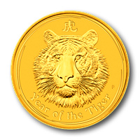 Tigris éve 2010, 1/10 unciás befektetési aranyérme
