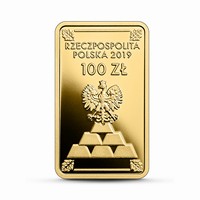 100 zlotyi névértékű aranyérme előlap